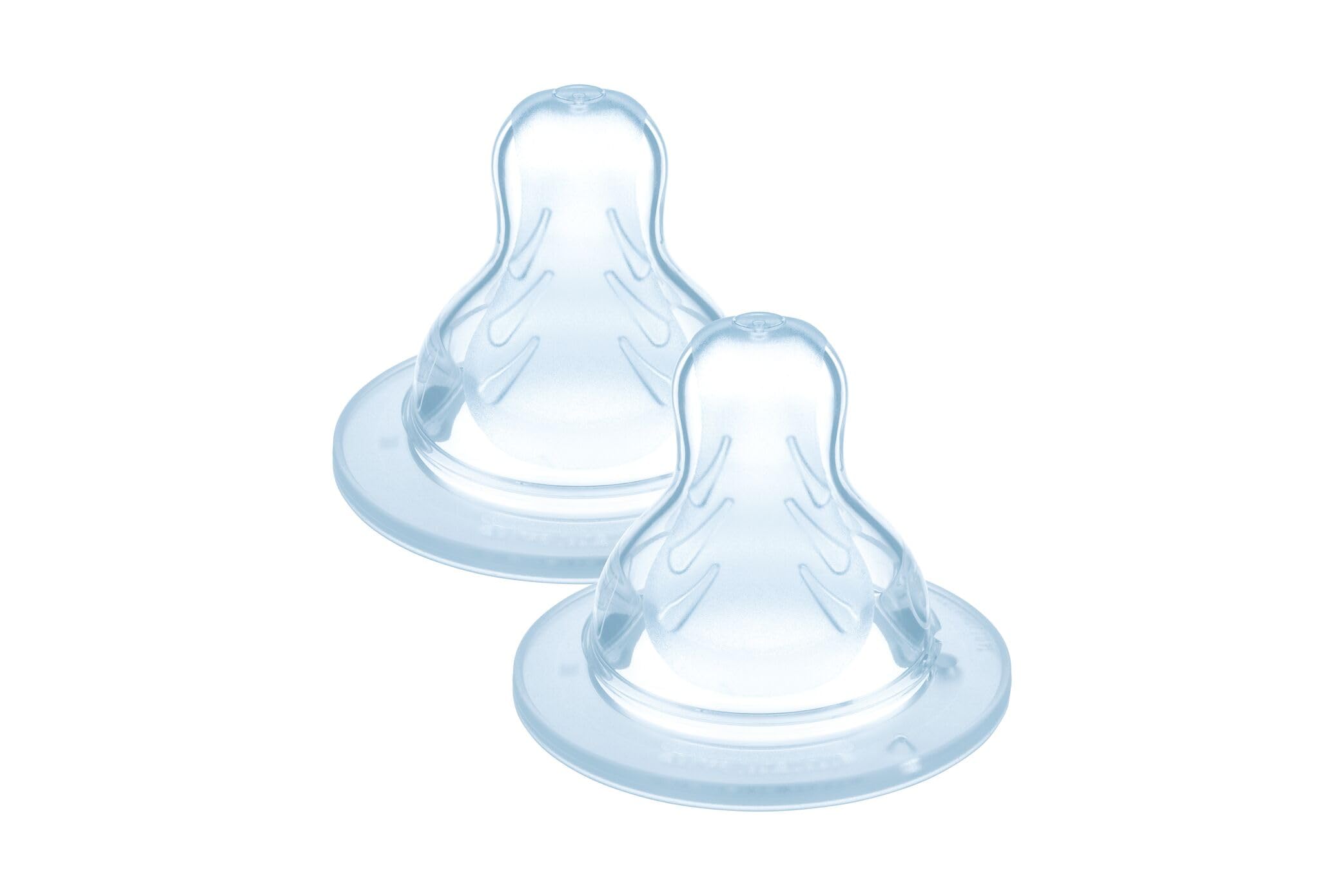 MAM Tettarella Misura 3 (Set da 2), Tettarella MAM piatta e simmetrica in morbido Silicone SkinSoft, Kit da 2 accessori neonato 4+ mesi per l'allattamento con latte materno e in latte polvere