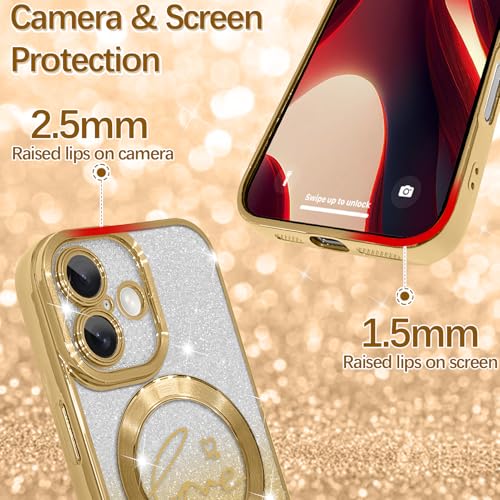 Image of ZIYE Magnetic Case Designed for iPhone 17 Glitter Case-Gold