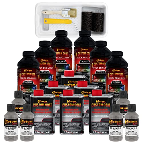 Image of Custom Coat Dove Gray Roll-On Urethane Truck Bed Liner Kit, 1.5 Gallon