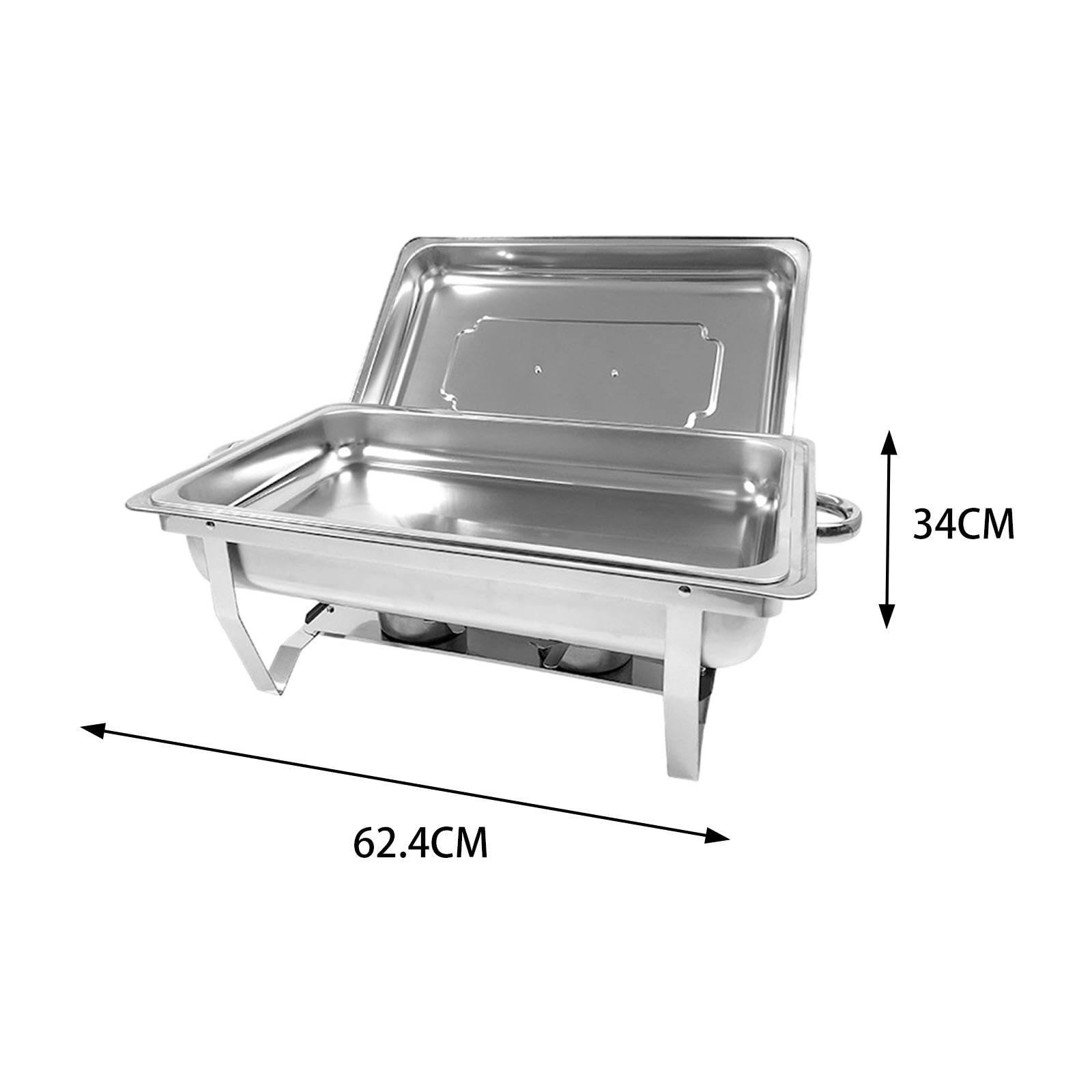 Juego de Calentadores de Alimentos para Buffet con Marco, Bandeja Rectangular para Alimentos, Ideal para Fiestas, Y, Rejilla única, Individual