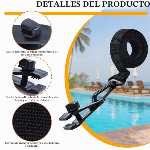 Miniatura 3 de Juego De 8 Enrolladores Para Piscina, Cintas De Fijación Y Grapas, Bandas De Sujeción, Láminas De Piscina, Enrolladores Para Láminas Solares, Bandas De Sujeción, Bandas De Fijación Para Piscina