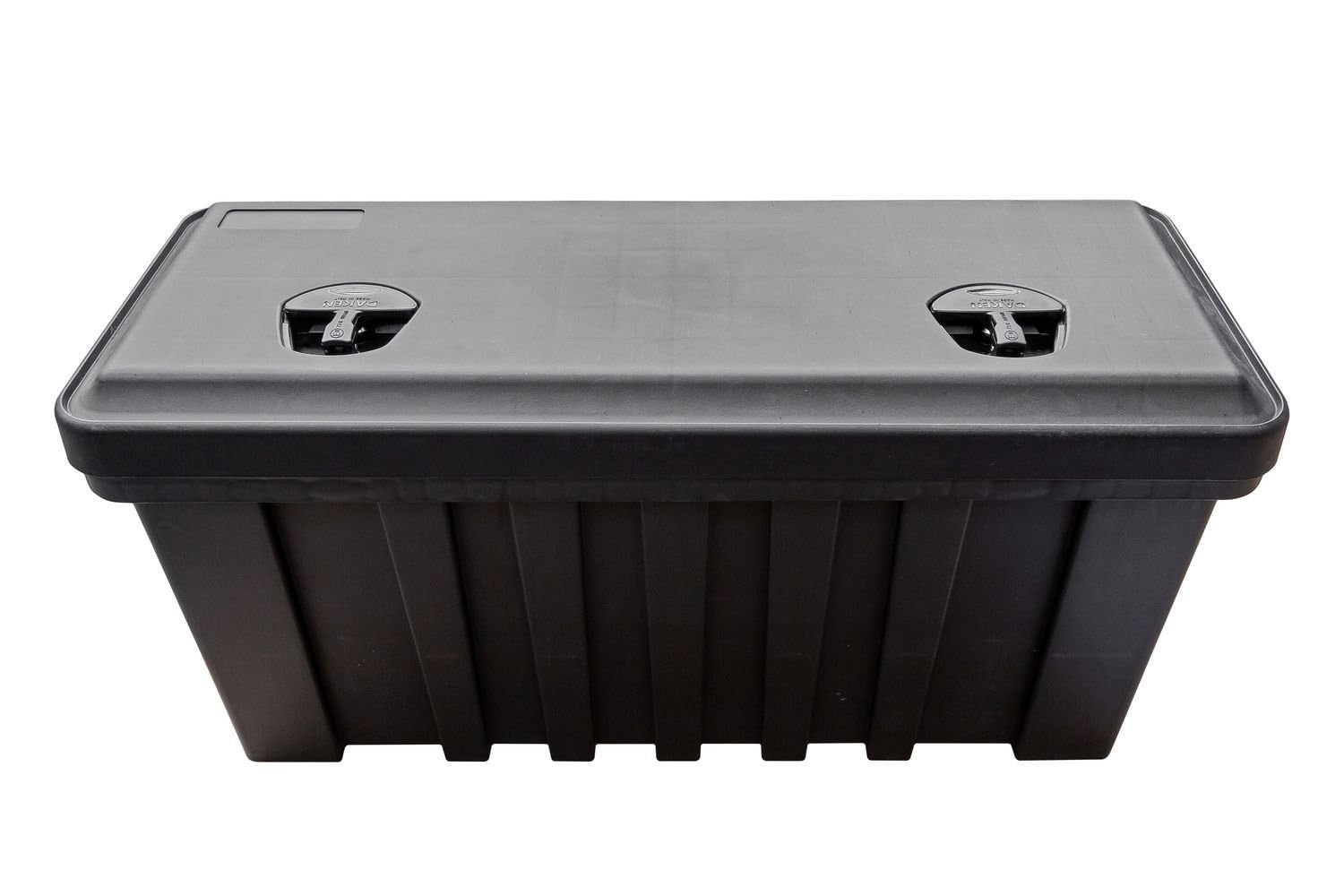 DAKEN Werkzeugkasten JUST 900x367x450mm 90L Transportbox für LKW Anhänger Unterflurkasten Staubox mit Schloss Schlüssel verstärkte Struktur TPE-Dichtung spritzwassergeschützt Schwarz Staukasten robust