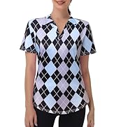 Kaleforneo Womens Golf Polo Shirts V Neck Short Sleeve Tennis Shirt Moisture Wicking Plus Size Wo...