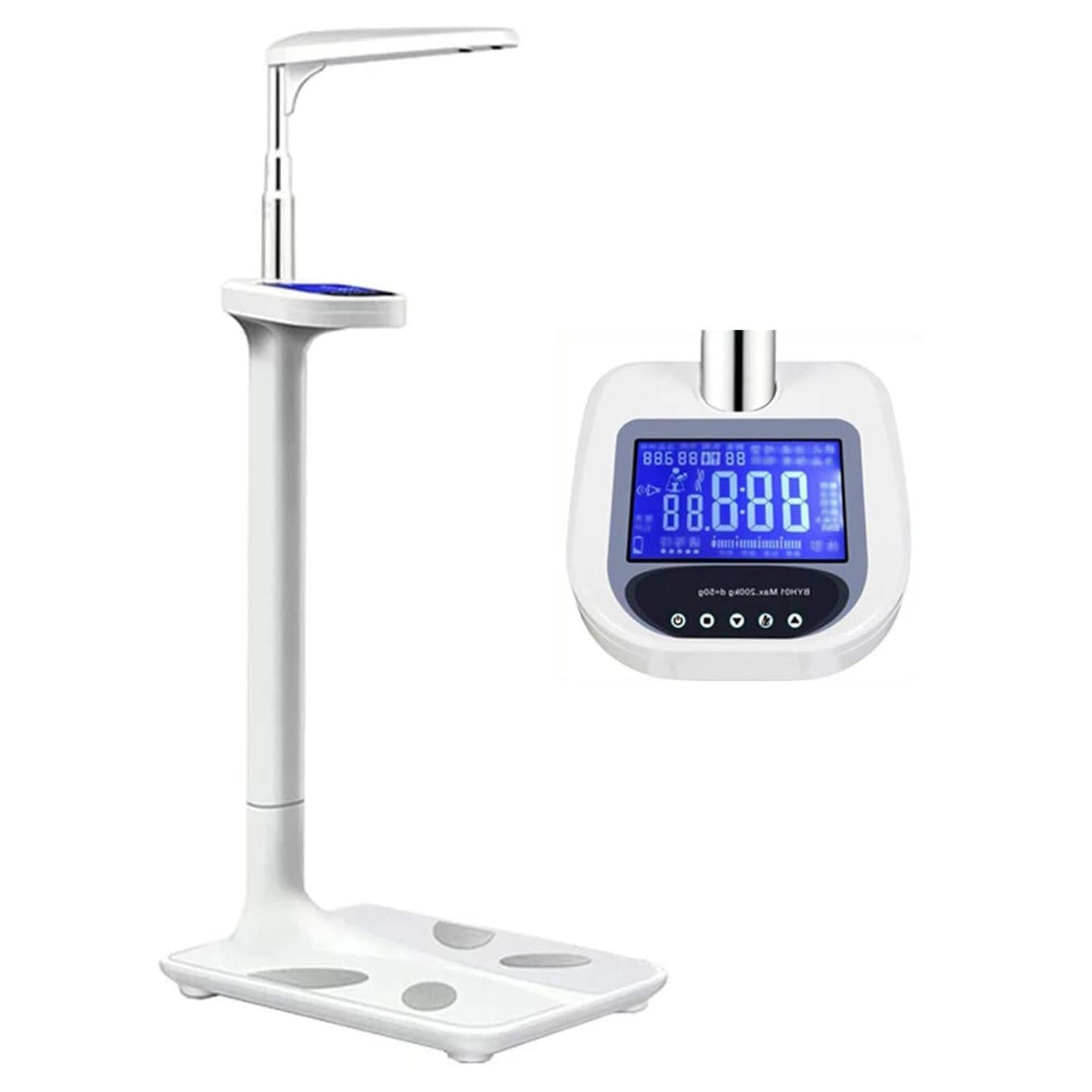 Bilancia Elettronica Medica Multifunzionale, Monitor Digitale del Peso per la Salute del Bagno da 440 libbre, analizzatore di Grasso con Trasmissione vocale in Inglese