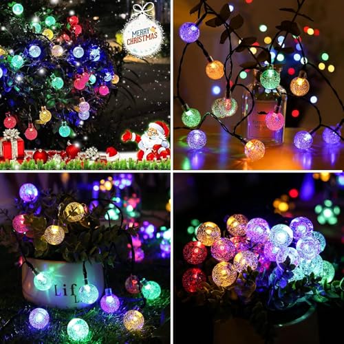 Image of AERYS 45 Bulbs LED Fairy String Solar Light Silicon LED Bulbs 10 Meter Waterproof 8 Mode Outdoor /Indoor Waterproof Solar Powered Led String Light, Decorations for Garden Yard Balcony (Multi-Colour)