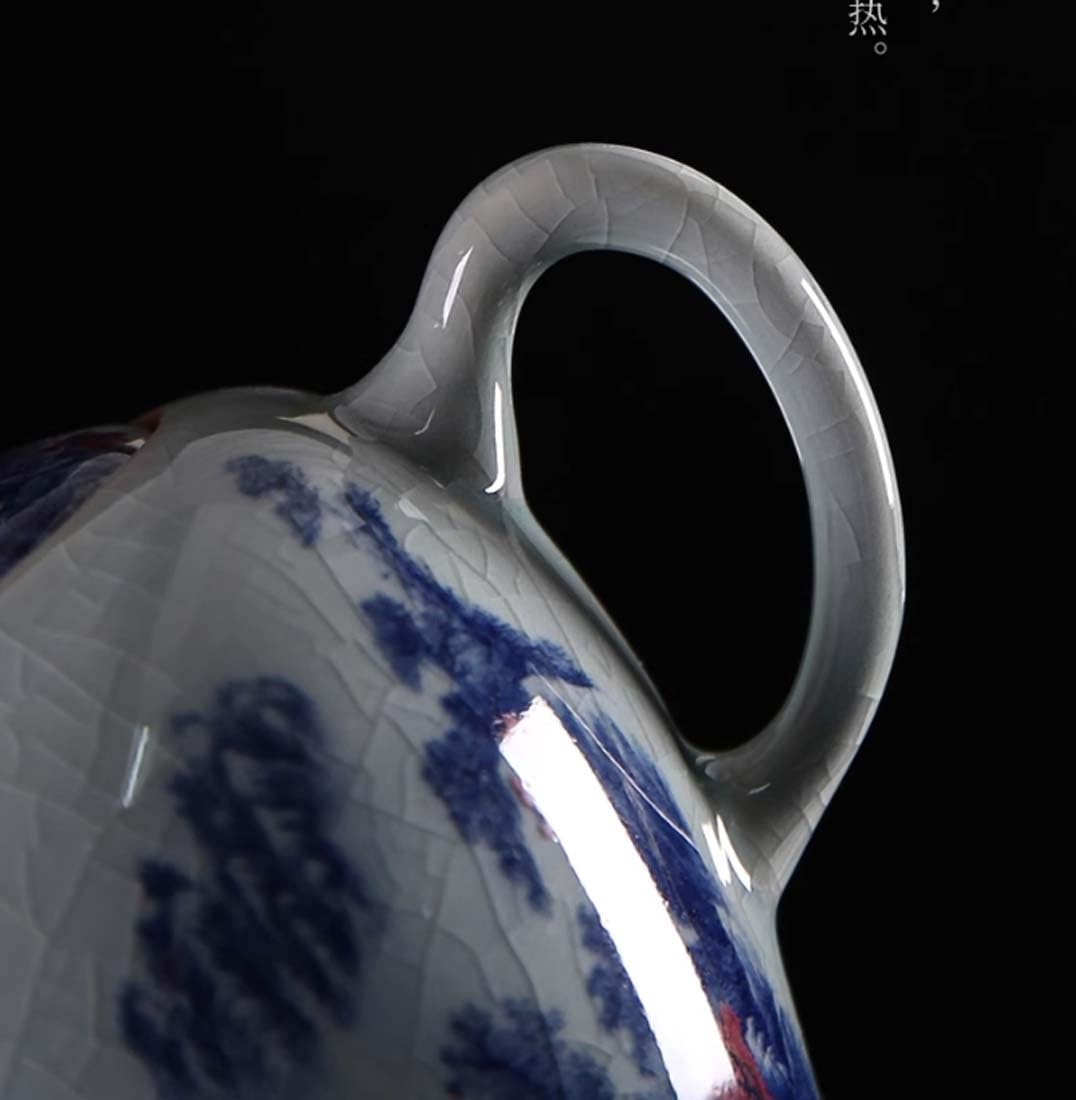 Porcellana Jingdezhen Teiera dipinta a mano di grande capacità blu e bianca porcellana teiera in ceramica, teiera fiore, caffettiera A03