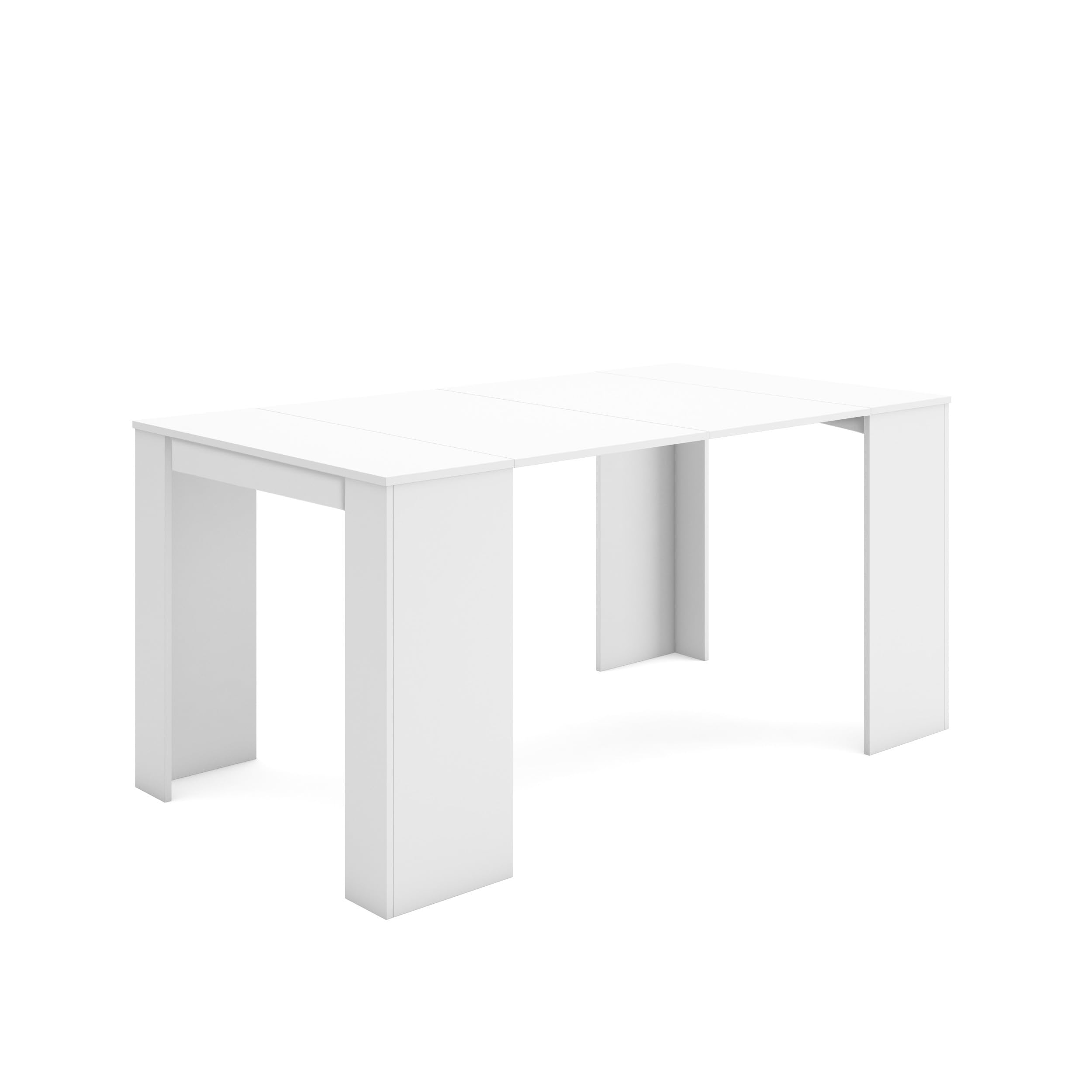 Table console extensible Skraut Home 160 cm pour 8 personnes moderne blanc