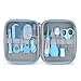 11 Teilige BabyPflegeset Neugeborenen-Babypflegezubehör,Tragbare Baby Safety Care Set mit Haarbürste Kamm Nagel Clipper Nasal Aspirator Baby für Kindergarten Neugeborene Jungenmädchen(Blau