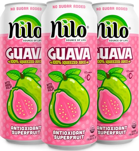 NILO Guava Juice | 100% Squeezed Guayaba Pink Guava | NO Sugar added | NOT From Concentrate | 10.8 oz (Pack of 12)