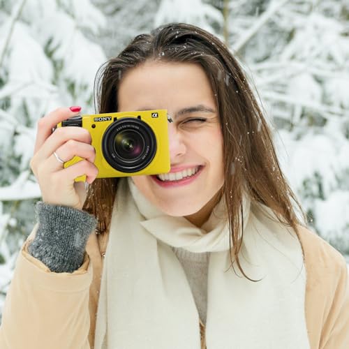 Funda de silicona para cámara Sony Alpha 6700 amarilla miniatura 6
