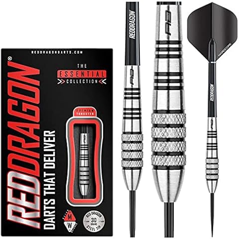 RED DRAGON Sidewinder: 30g Flightmaster - Tungsten Steel Darts with Flights and Stems Cover