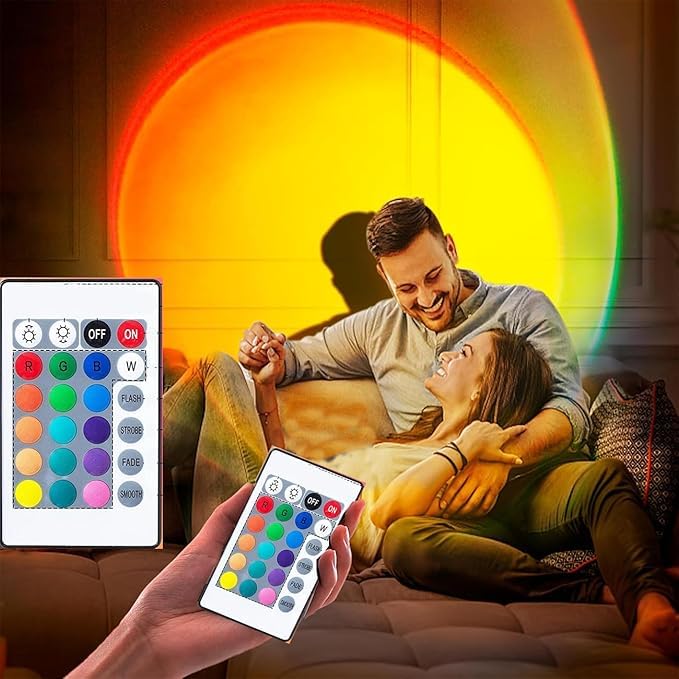 Sunset Lamp, Projecteur De Coucher De Soleil à LED - 15 Couleurs, Rotation 360°, Ambiance Décorative Pour Chambre | Leroy Merlin