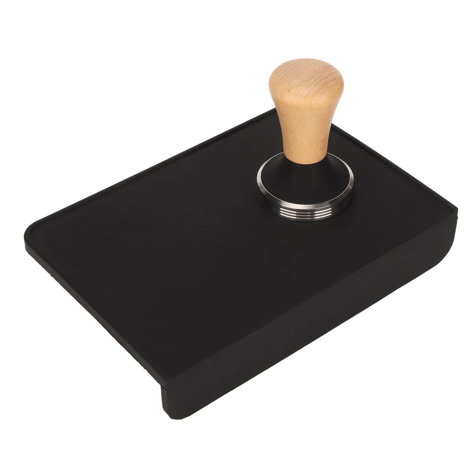 Juego de Manipulación de café de Madera con Tapete de Silicona Diseñado para Baristas Principiantes Materiales de Primera Calidad Duraderos y Fáciles de Limpiar 8,5 X 6,0 Pulgadas