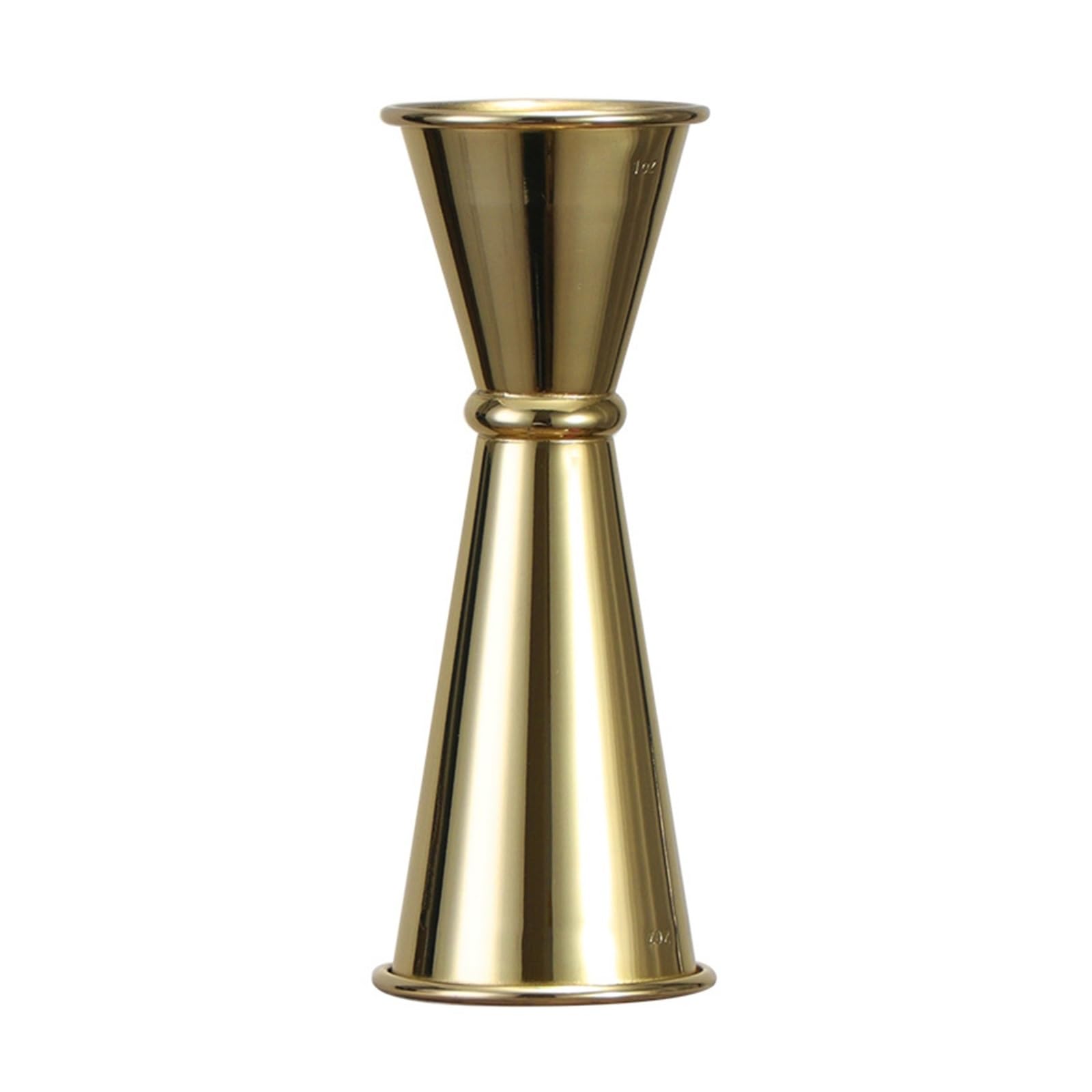 1 Stück Cocktail-Messbecher mit Dual-Design und Messskala im Edelstahl-Messbecher(Gold)