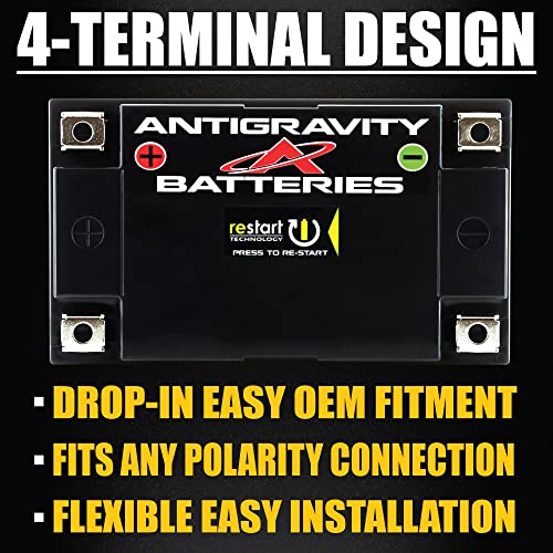 Antigravity ATZ-10 Performance Lithium Motorcycle Powersport Battery with Built-In Jump Starting. 6.1Ah, Replaces YTZ10, YTZ12, YTZ14, YTX9, YTX7A Yamaha, Honda, Kawasaki, Suzuki