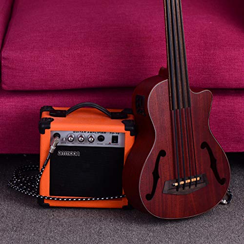 Image of 30 Inch Cutaway U-Bass UBass Wooden Electric Acoustic Bass Ukulele Ukelele Built-in EQ Tuner with F Sound Holes
