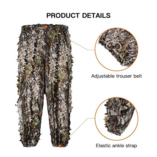 Tongcamo Hunting Ghillie Suit 3D Bionic Leafy Camouflage Clothing for Jungle Hunting, Wildlife Photography, Bird Watching，Halloween, Shooting - Thumbnail 5