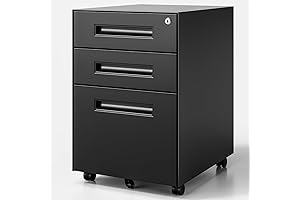Dripex 3 Drawer Rolling Cabinet on Wheels for Home Office (Black)