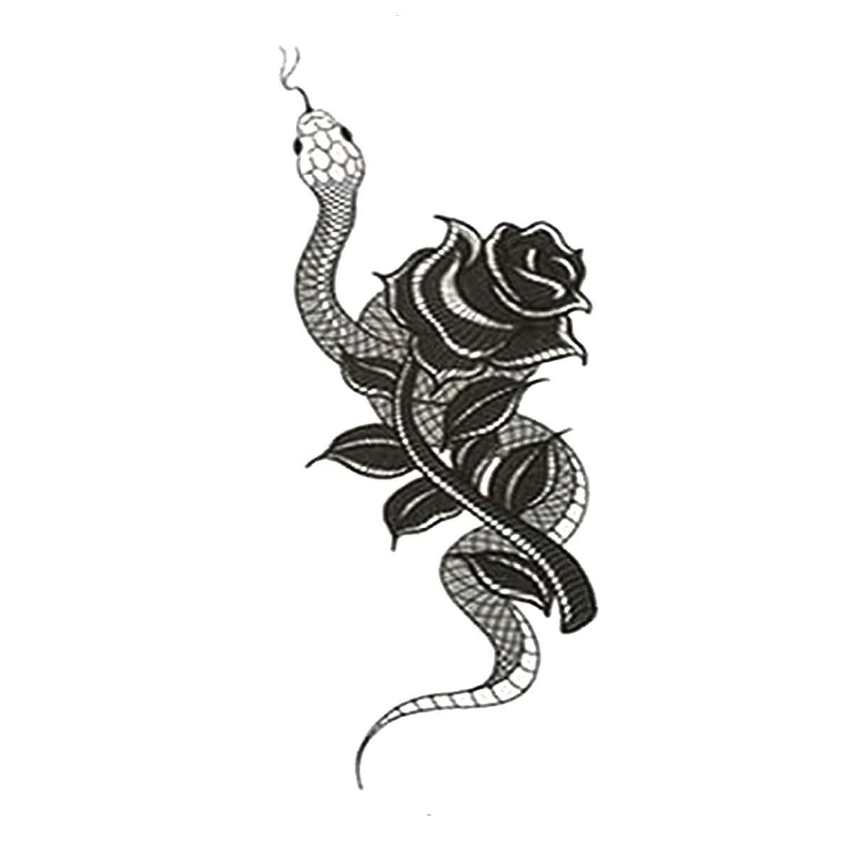 Large Temporary Tattoo, Adult Art Design Temporary Tattoos,Waterproof, Realistic Look, No Adhesive, No Reflection (Rose Snake Design)-image-49
