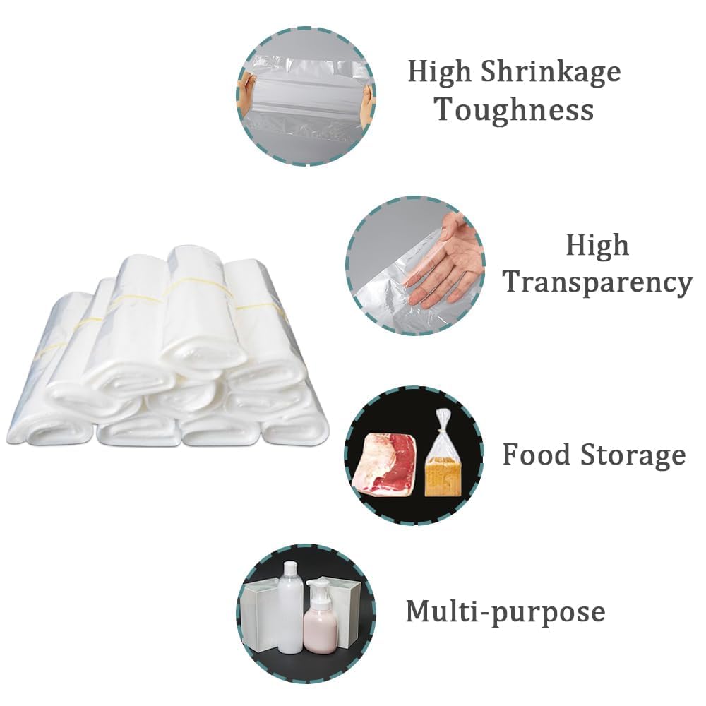 Lot de 100 sacs thermorétractables transparents POF pour emballage de chaussures, savons faits maison, loisirs créatifs, cadeaux, livres - Emballage thermorétractable (15 x 25 cm)