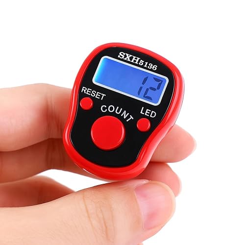 SHOPOLIFE Electronic Digital Tally Finger Counter, God Name Remember Counter, Mantra Jap, Sports Game Cricket Umpire and Various Counting Purpose LED Machine (1 Pc - Multi Colour)