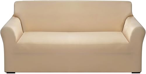 Funda elástica para sofá de 3 cojines, funda antideslizante de color liso, duradero, lavable, protector de muebles para decoración del hogar (L,