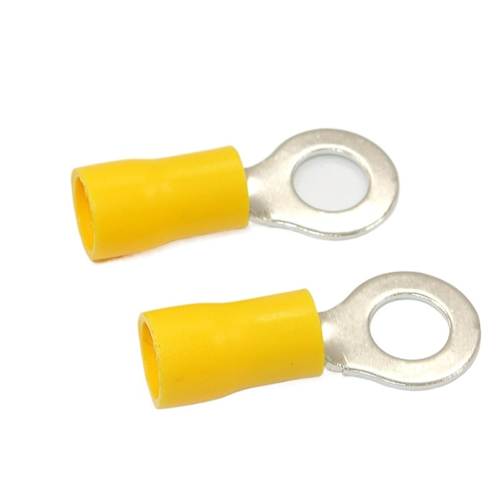 Cqahdsevf One Color Electrical Ring Terminals, 50 Pcs 12-10Awg Yellow Ring Crimp Insulated Terminal Multiple Sizes Auto Motorcycle Marine(Rv5.5-12)