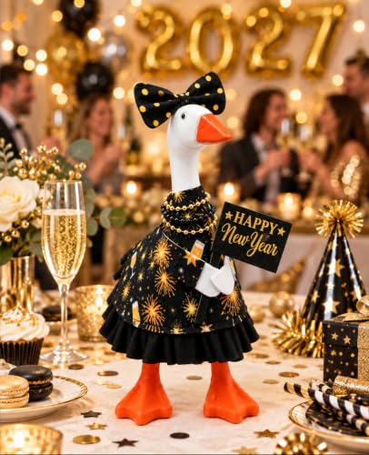 Desk Goose Outfits 7 inches, New Year's Eve Mini Desktop Goose Cloth, Decor for Teacher Office Table, Gifts for Lover, Costumes Accessories - Image 2