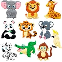 Fridge Magnets for Toddlers Wild Animal - Refrigerator Magnets for Kids - Large Cute Soft Full Back Magnetic Animals for Fridge - Toddler Magnets for Refrigerator - Rubber Big Size Kid Magnet Toys