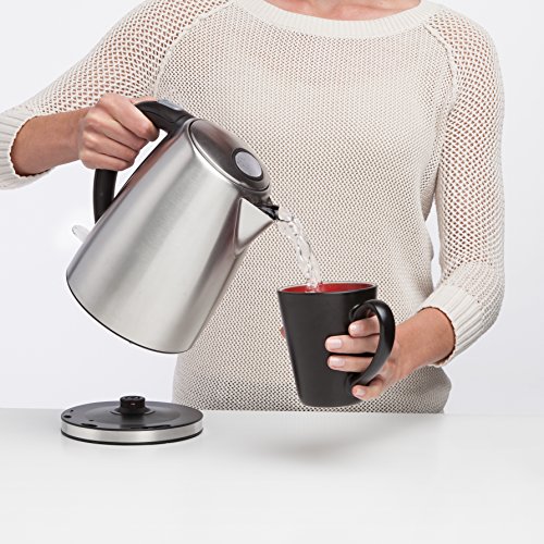 Chef’sChoice 681 Cordless Electric Kettle Handsomely Crafted in Brushed Stainless Steel Includes Concealed Heating Element Boil Dry Protection and Auto Shut Off, 1.7-Liter, Silver