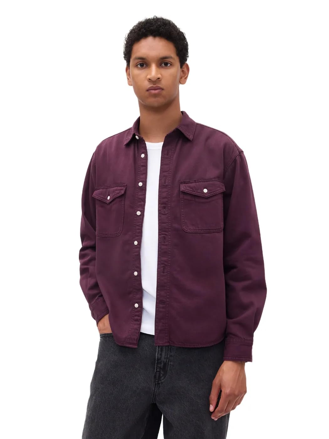 

                                                    GAP Mens Denim Big Shirt Deep Rich Purple L