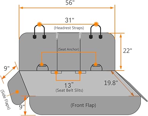 Miniatura 5 de Honest - Fundas de asiento de automóvil para perros con ventana de malla, solapa lateral para automóviles, camiones y SUV, funda impermeable y