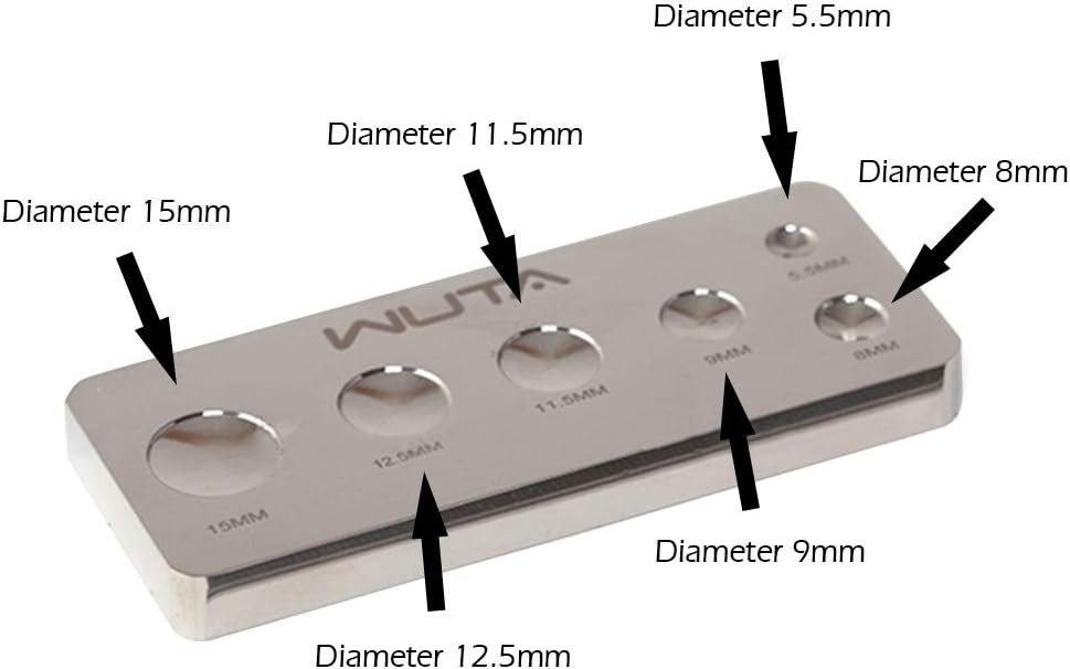 WUTA Leather Craft Mushroom Nail Setter Tool Kit & Steel Handmade DIY Leather Installation,(4+5+6+7+8+10) mm and Rectangle Base 7 Packs