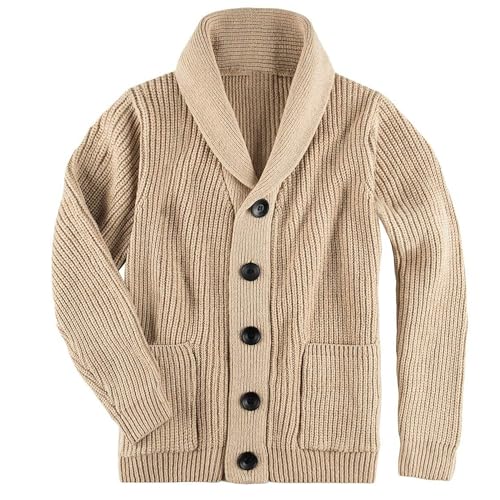 Mens Clothes Men's Shawl Collar Cardigan Sweater,Slim Fit Cable Knitt Button up Sweaters