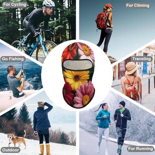 Balaclava para hombre y mujer, máscara para esquí, jardín y flores, cubreboca completo para ciclismo miniatura 6