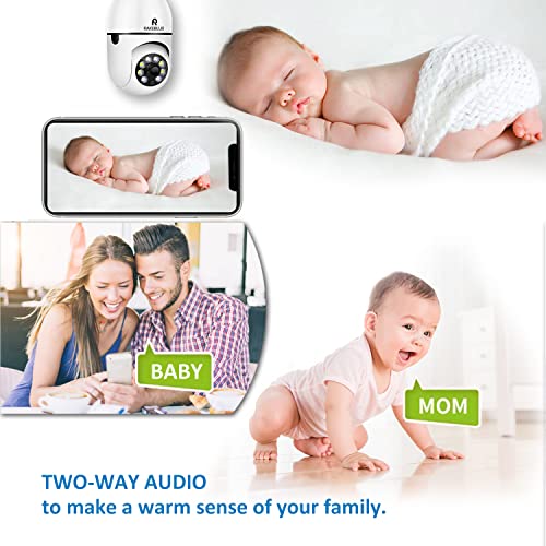 Rakeblue Light Bulb Camera 2 Pack,Free Cloud Storage 1080P Wireless Security Camera With 2.4Ghz / 5Ghz Wifi,Human Motion Detection Two Way Audio Fhd Color Night Vision #TOP4