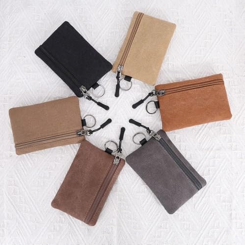 Canvas Mini Coin Wallet Bag Solid Color Zipper Key Bag Money Pocket Purse Women Men Small Card Holde3