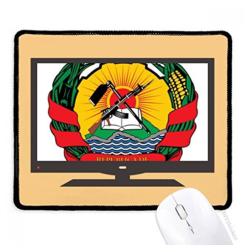 Alfombrilla de ratón de Mozambique con emblema nacional y base de goma antideslizante para oficina