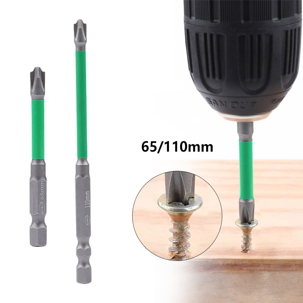 Magnetische schroevendraaier Bit Kit Kruiskop Elektrische schroevendraaier Bit Set PH2 x 70 mm staal voor elektrische boor