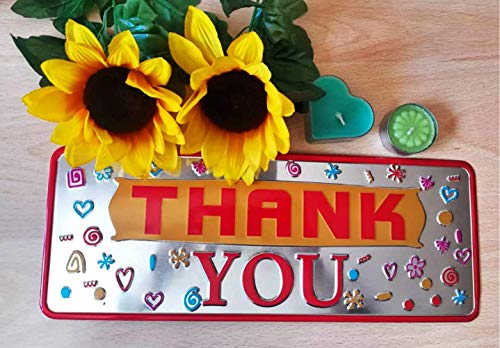 Ocean Plates Thanks  Placa de Metal de 12,5 x 33 cm  Producto Decorativo con Piezas en Relieve