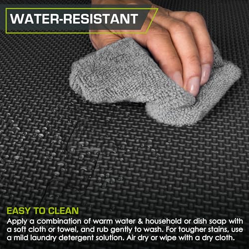 Image of ProsourceFit Weaved Pattern Extra Thick Exercise Puzzle Mat 3 /4-inch, EVA Foam Interlocking Tiles for Protective, Cushioned Flooring for Home and Gym Equipment; Black, 72 SQ FT, 18 Tiles