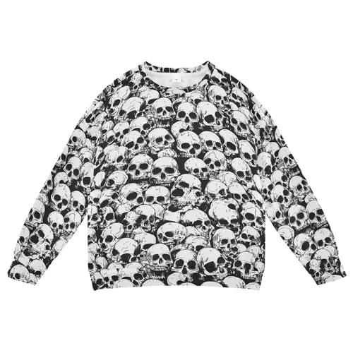 JUNZAN Retro Funny Skulls Little Kids Sweatshirt Hoodie Fleece Hoodies for Girls Athletic 4T