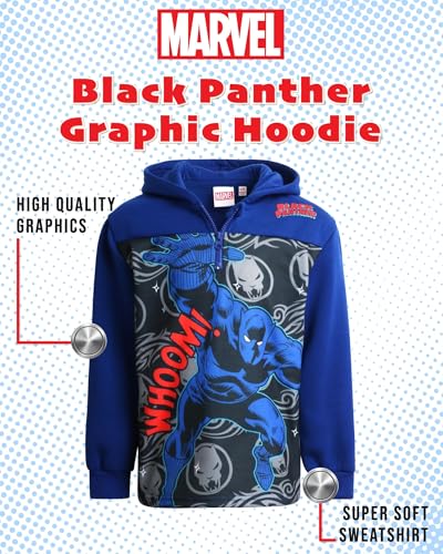 Image of Marvel Toddler Boys Quarter Zip Hoodie Fleece Graphic Pullover Hoodies