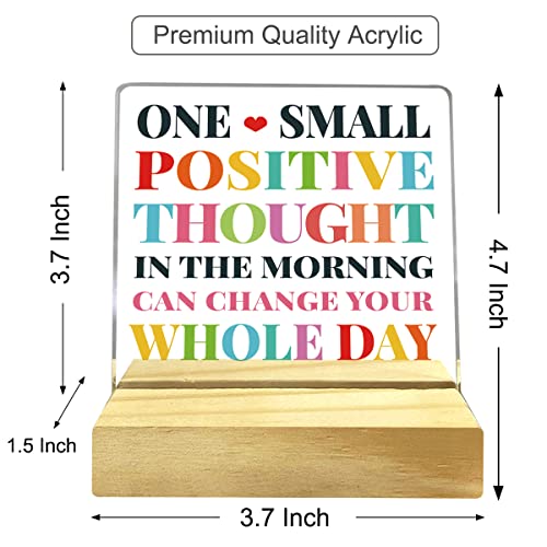 Inspirational Gifts For Women Men-One Small Positive Motivational Sign Acrylic Plaque-Cheer Up Gifts For Women Men Friends,Inspirational Desk Decorative Sign For Home Bedroom Office #TOP2