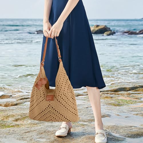 Bolso tote de crochet para mujer 2026 tejido a mano miniatura 3