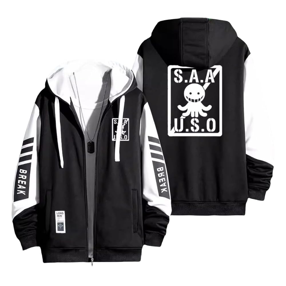 ★utaa パーカー　ウェアセット　BLACK Mサイズ Amazon.co.jp: [JIACAI] 暗殺教室 パーカー 長袖 コート 殺