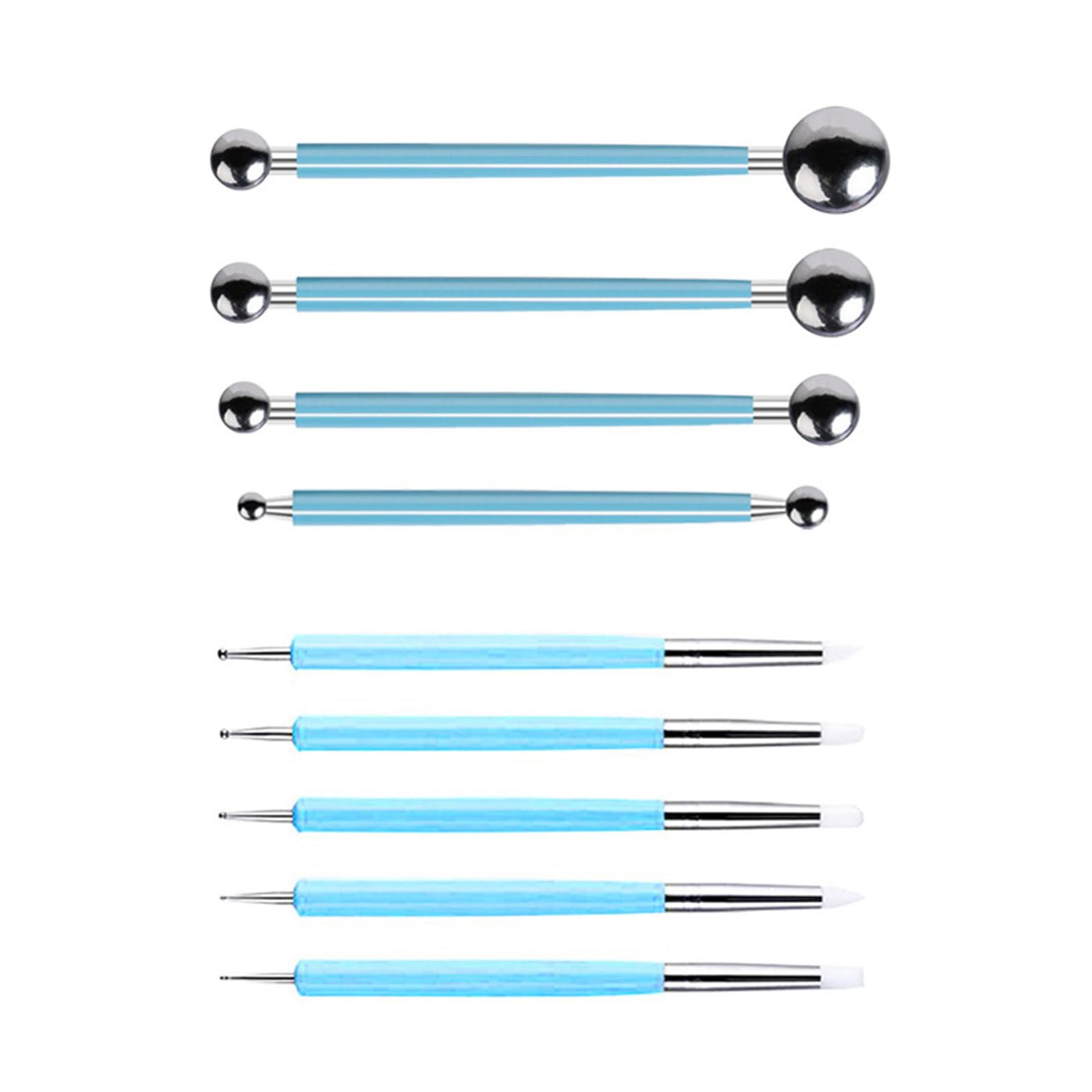 COOLHOOD 9Pcs Professional Clay Engraving Pen Double Ended Pottery Modelling Embossing Tool for Sculpturing and Rock Painting Creative Workshop Equipment