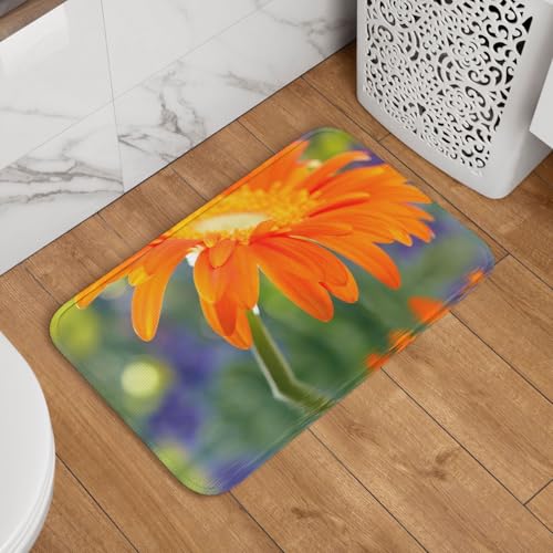 玄関マット 花 アフリカ菊 ドアマット 室内 屋外 バスマット おしゃれ 泥落とし 洗える 滑り止め 足拭きマット 浴室 台所 寝室 業務用 四季通用 60cm×40cm