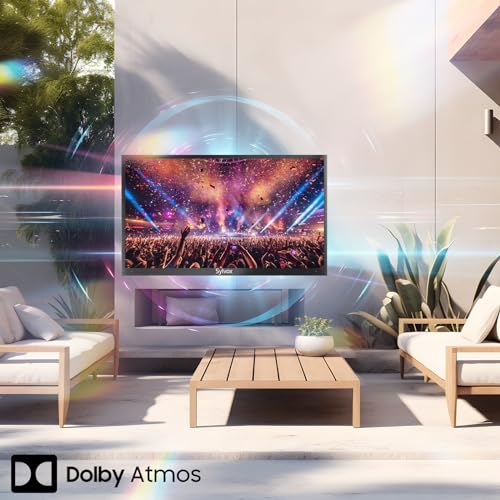 SYLVOX 55 Zoll QLED Outdoor TV Smart Google Ferseher - Quantum Dot Farbe, 1000nit, Wasserdicht Ferseher, Voice Assistant, Share to TV,Dolby Atmos für Terrasse Partial Sun (Deck Pro 2.0 QLED) – Bild 7