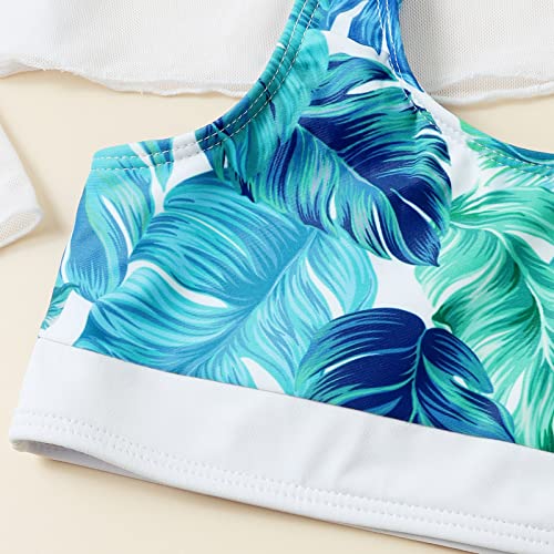 Rash Guard Swimwear Girls 3-Piece Short Sleeve Swimsuit Kids Bathing Suit Quick Dry Bikini Girls Summer Beach2